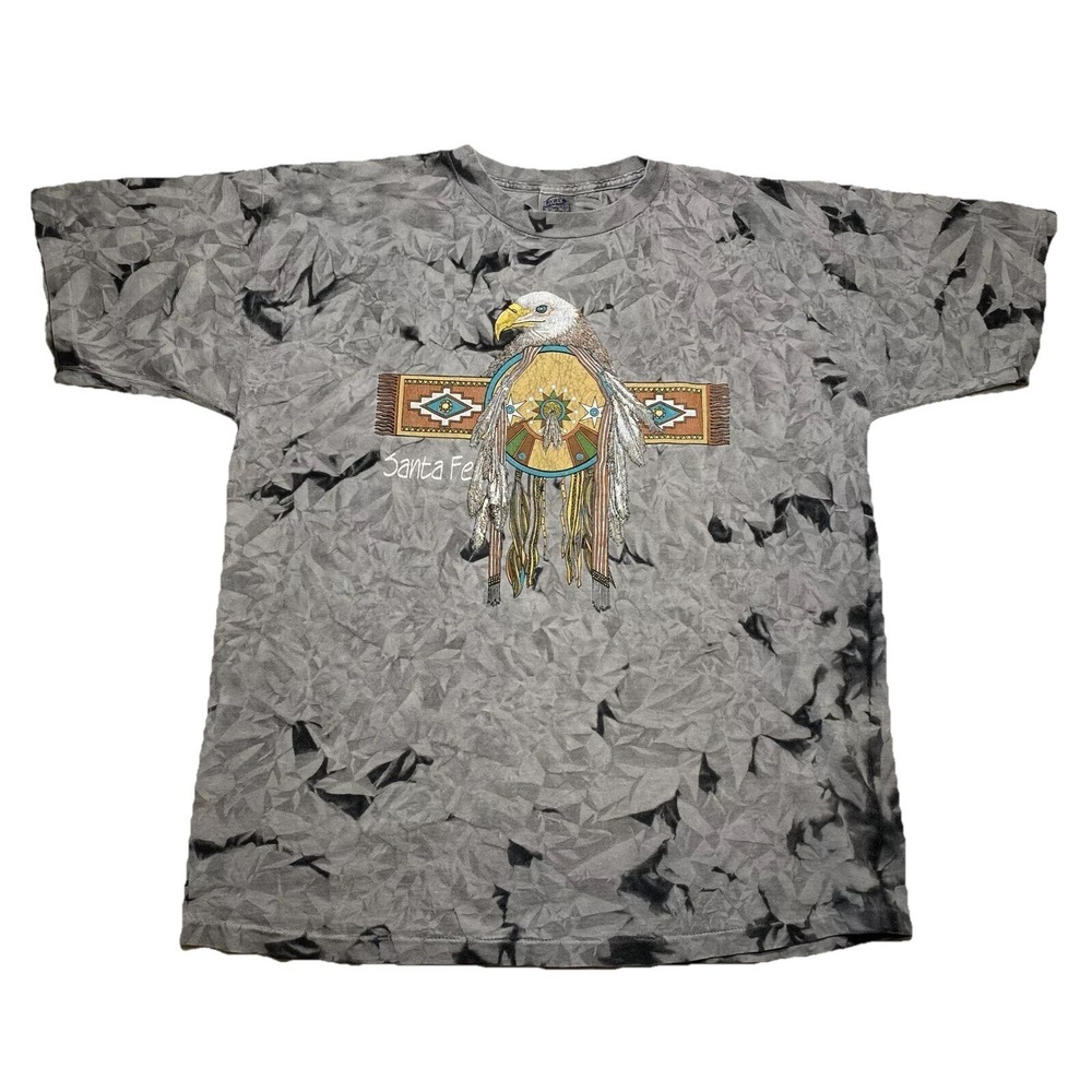 Native American Eagle Shield Santa Fe Men's XL Vintage‎ T-Shirt Tie Dye
